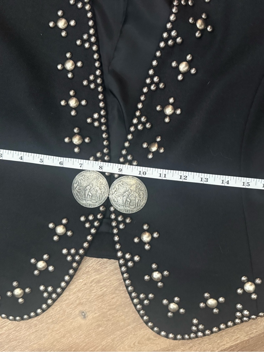 Double D Ranch Black Embellished Women's Blazer with Silver Accents - Picture 6 of 7